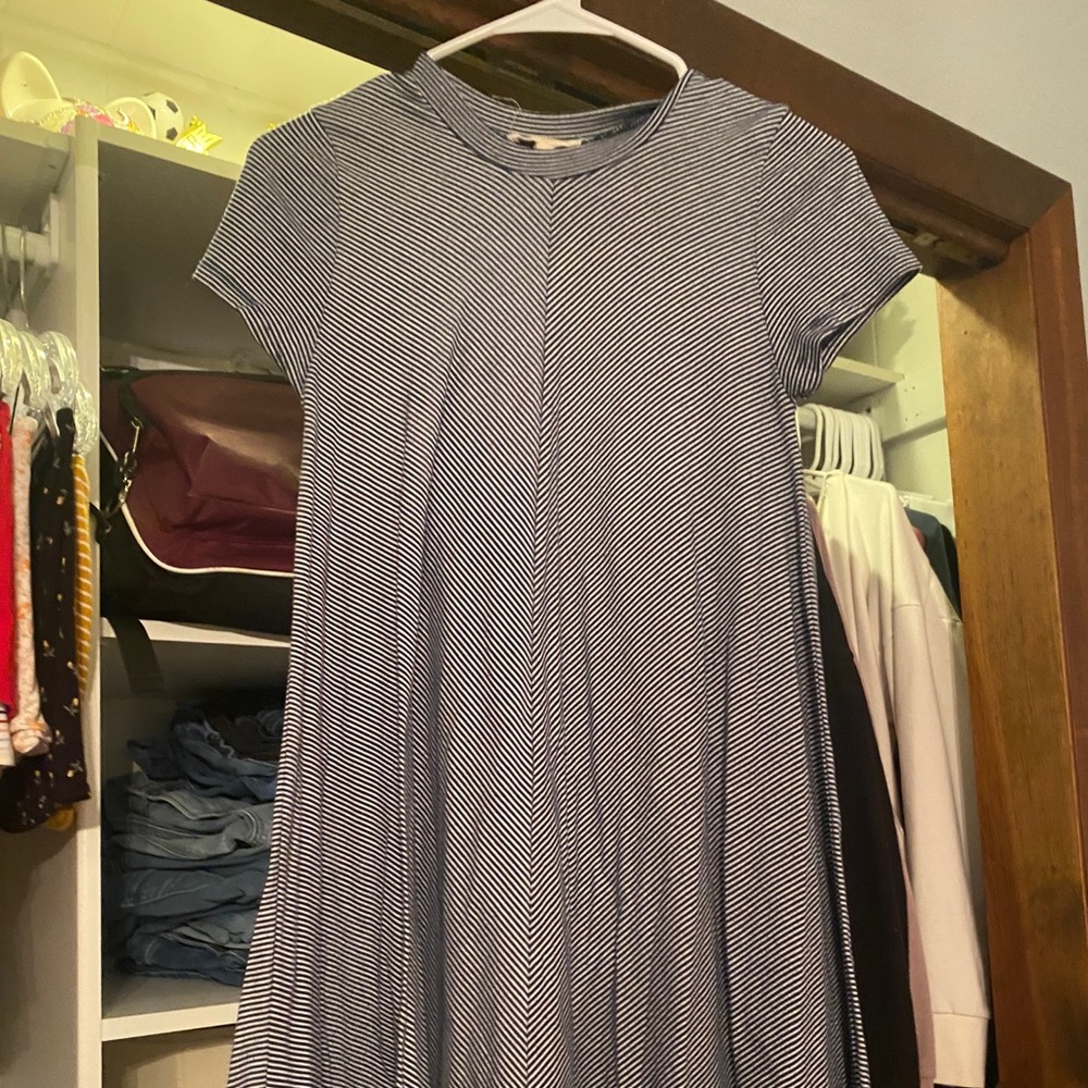 Women’s small high neck striped swing dress